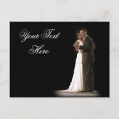 Liefde zit in de lucht, het eerste paar dansen briefkaart (Voorkant)