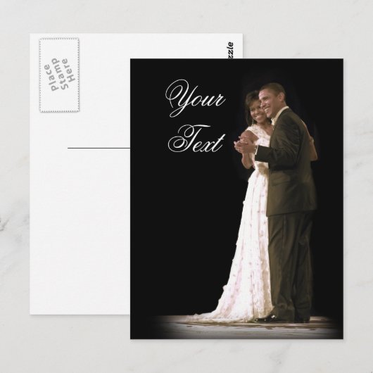 Liefde zit in de lucht, het eerste paar dansen briefkaart (Voorkant / Achterkant)