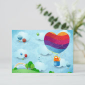 Liefde zit in de lucht kaart (Staand voorkant)