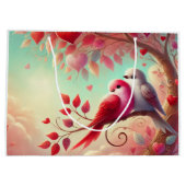 Liefde zit in de lucht, lieve vogels groot cadeauzakje (Achterkant)
