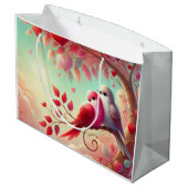 Liefde zit in de lucht, lieve vogels groot cadeauzakje (Achterkant Gekanteld)