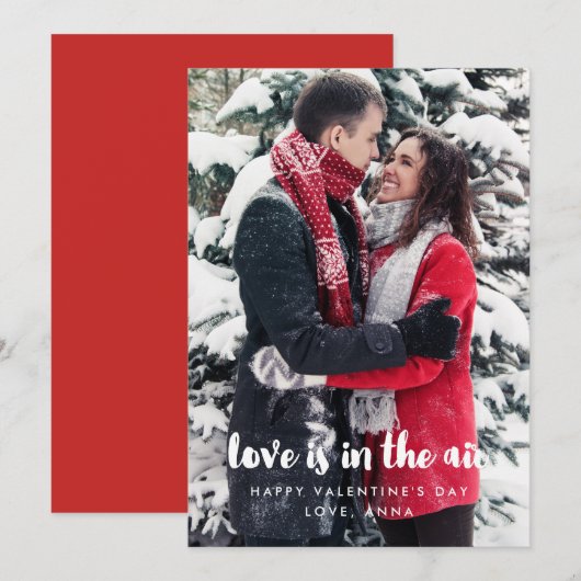 Liefde zit in de lucht moderne Valentijnsdag kaart (Voorkant / Achterkant)