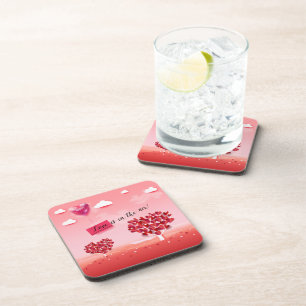 "Liefde zit in de lucht!" mooie liefdesboom Bier Onderzetter