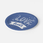 Liefde zit in de lucht papieren bordje (Gekanteld)