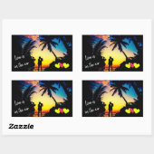 Liefde zit in de lucht rechthoekige sticker (Vel)