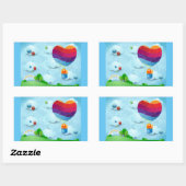 Liefde zit in de lucht rechthoekige sticker (Vel)