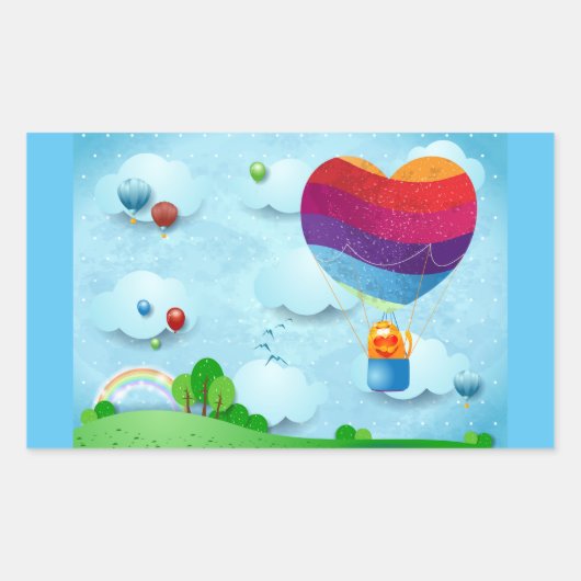 Liefde zit in de lucht rechthoekige sticker (Voorkant)