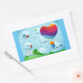 Liefde zit in de lucht rechthoekige sticker (Envelop)