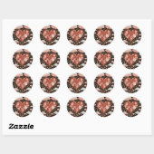 Liefde zit in de lucht ronde sticker (Vel)
