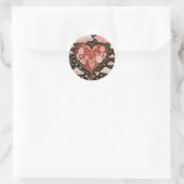 Liefde zit in de lucht ronde sticker (Tas)