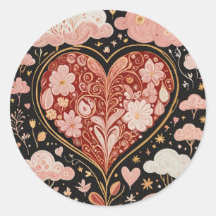 Liefde zit in de lucht ronde sticker