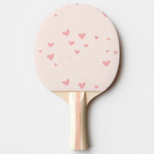 Liefde zit in de lucht roze harten tafeltennisbatje