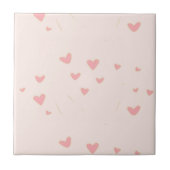 Liefde zit in de lucht roze harten tegeltje (Voorkant)