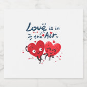 Liefde zit in de lucht sparkling wijnetiket (Enkel label)