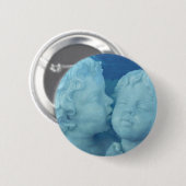 Liefde zit in de lucht,  Stone Angels Kissus Ronde Button 5,7 Cm (Voorkant /achterkant)