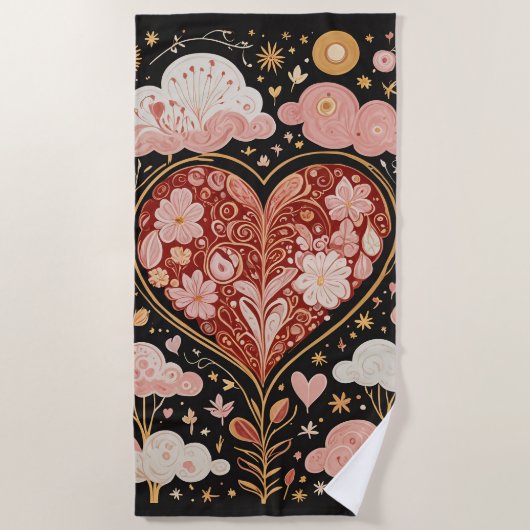 Liefde zit in de lucht strandlaken (Voorkant)