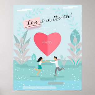 "Liefde zit in de lucht!" Valentijnsdag Modern Poster