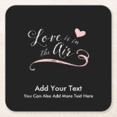 Liefde zit in de lucht - Valentijnsdag of bruiloft Kartonnen Onderzetters (Voorkant)