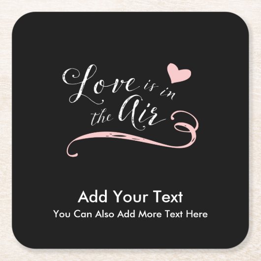 Liefde zit in de lucht - Valentijnsdag of bruiloft Kartonnen Onderzetters (Voorkant)