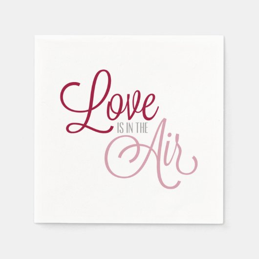 Liefde zit in de lucht Valentijnsdag | Papieren Se Servet (Voorkant)