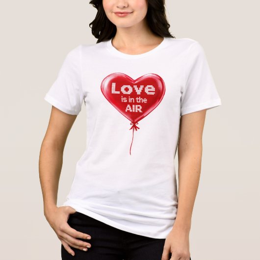 Liefde zit in de lucht Valentijnsdag Tri-Blend Shirt (Voorkant)