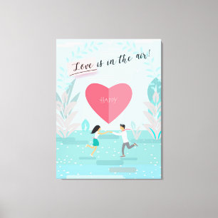 "Liefde zit in de lucht!" Vernoemd paar Modern Canvas Afdruk