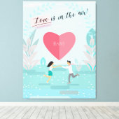 "Liefde zit in de lucht!" Vernoemd paar Modern Canvas Afdruk (Insitu (Houten vloer))