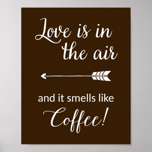 Liefde zit in de lucht, zoals koffie afdrukken poster (Voorkant)