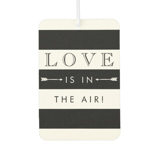 Liefde zit in de lucht | Zwarte en witte bruiloft Luchtverfrisser (Voorkant)