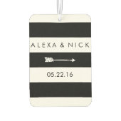 Liefde zit in de lucht | Zwarte en witte bruiloft Luchtverfrisser (Achterkant)