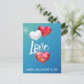 Liefde zit in de luchtballonnen. feestdagenkaart (Staand voorkant)