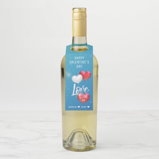 Liefde zit in de luchtballonnen. flessenhanger (Op fles)