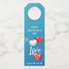 Liefde zit in de luchtballonnen. flessenhanger