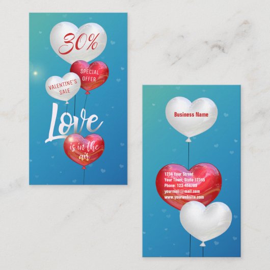 Liefde zit in de luchtballonnen. kortingskaartje (Voorkant / Achterkant)