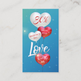 Liefde zit in de luchtballonnen. kortingskaartje