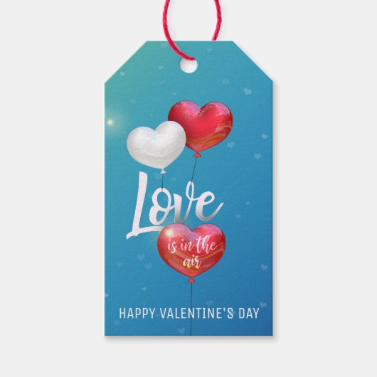 Liefde zit in de luchtballonnen van de Valentijn - Cadeaulabel (Voorkant)