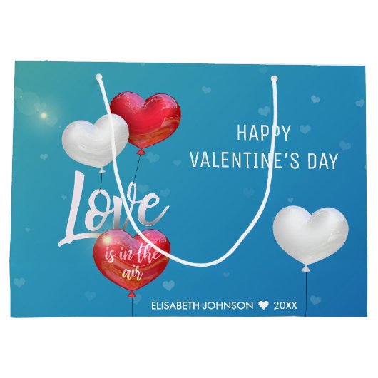 Liefde zit in de luchtballonnen van de Valentijn - Groot Cadeauzakje (Achterkant)