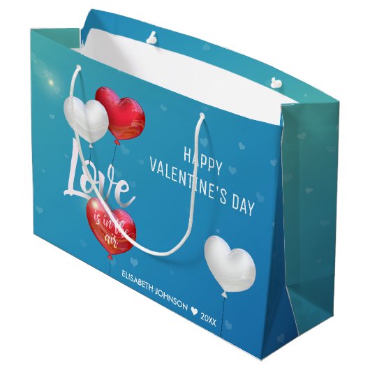 Liefde zit in de luchtballonnen van de Valentijn - Groot Cadeauzakje (Achterkant Gekanteld)
