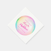 Liefde zit in de luchtbel gepersonaliseerde servet (Hoek)