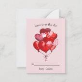 Liefde zit in de luchthartballon van KINDER Valent Notitiekaartje (Voorkant)