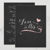 Liefde zit in het Air Chalkboard Wedding Kaart (Voorkant / Achterkant)