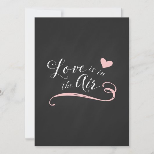 Liefde zit in het Air Chalkboard Wedding Kaart (Voorkant)