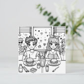 Liefde zit in het Air Diner | Kleurplaat voor volw (Staand voorkant)