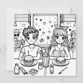 Liefde zit in het Air Diner | Kleurplaat voor volw (Voorkant)