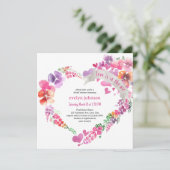 Liefde zit in het Air Floral Heart Vrijgezellenfee Kaart (Staand voorkant)