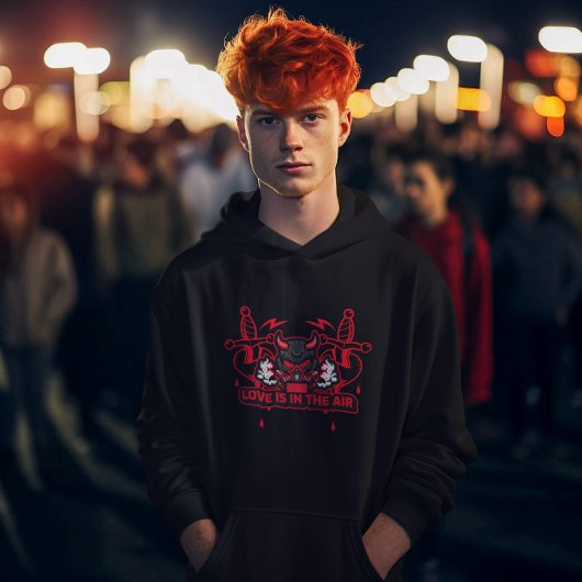 Liefde zit in het Air Gas Mask, Anti Valentijnsdag Hoodie