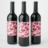 Liefde zit in het Air-heart design Wijn Etiket (Flessen)