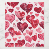 Liefde zit in het Air-heart design Wijn Etiket (Enkel label)