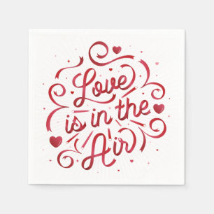 Liefde zit in het Air Heart Party Paper Napkins Servet