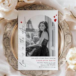 Liefde zit in het Air Minimalist Photo Vrijgezelle Kaart